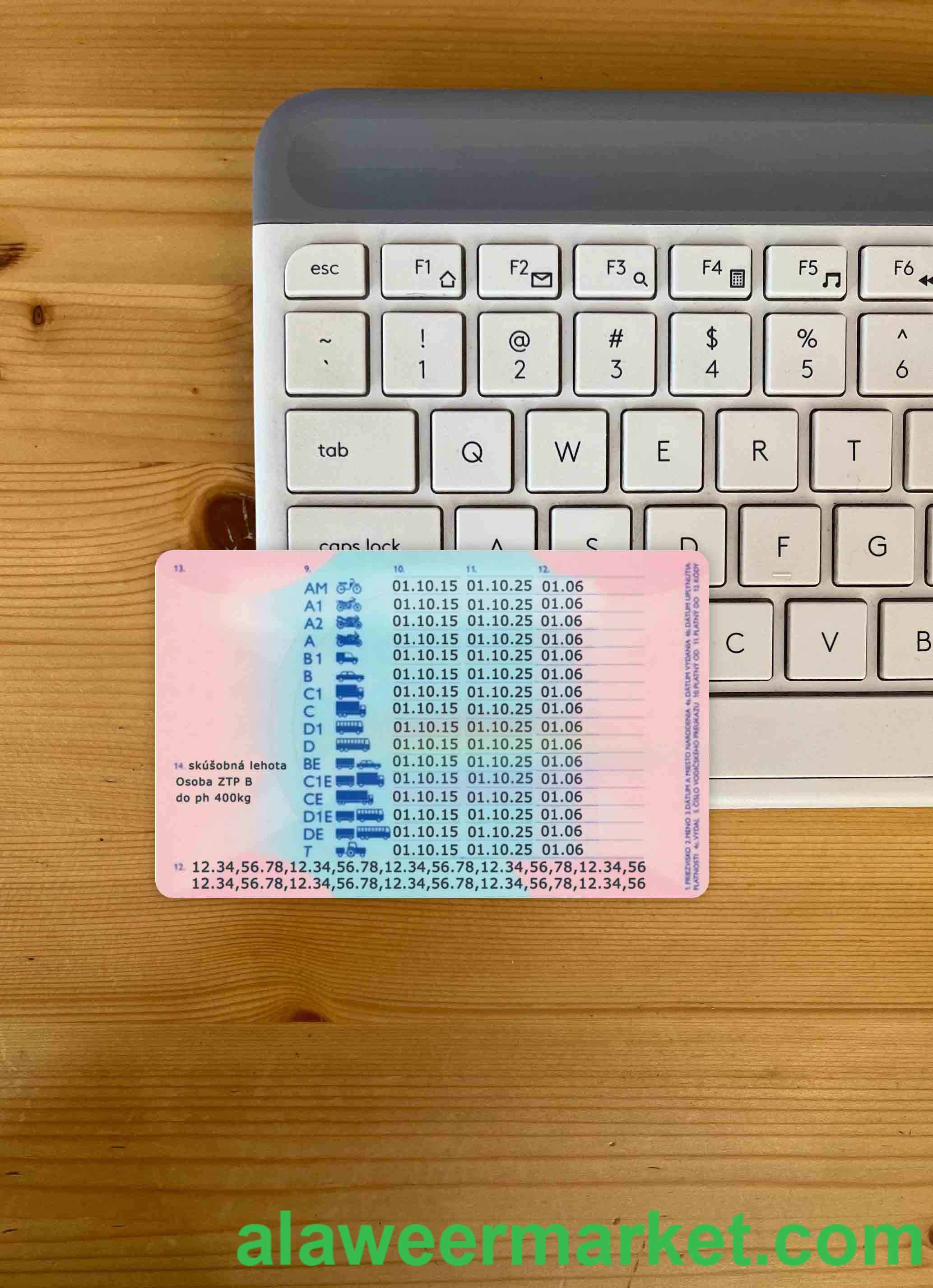 Slovakia driving license photolook BACK